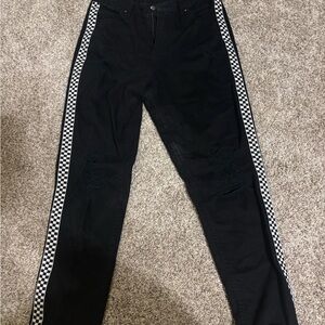 Empyre Black Mom Jeans with Checkered Accents (size 5)